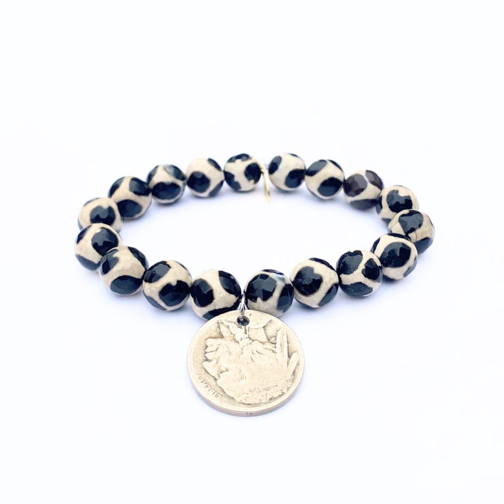 Giraffe Agate Crystal Bracelet | Buffalo Nickel