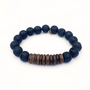 
                  
                    Load image into Gallery viewer, Lava Bead Bracelet | Row of Coconut
                  
                