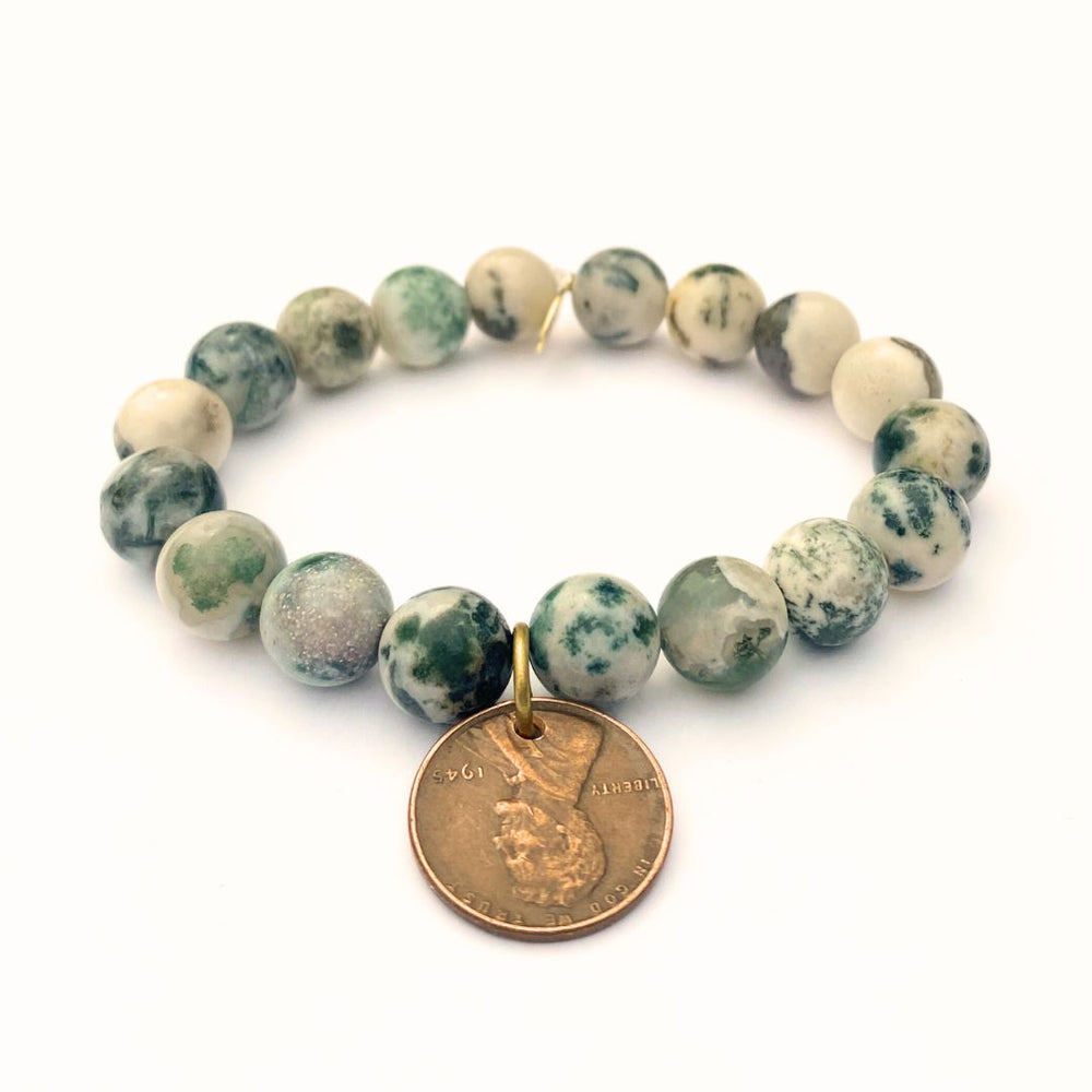 
                  
                    Load image into Gallery viewer, Moss Agate Crystal Bracelet | Wheat Penny
                  
                