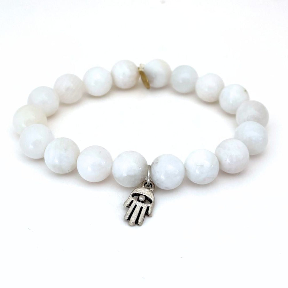 Snow Moonstone Bracelet | Pyrite