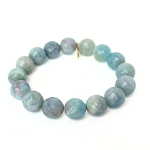 
                  
                    Load image into Gallery viewer, 12mm Matte Aquamarine Crystal Bracelet
                  
                