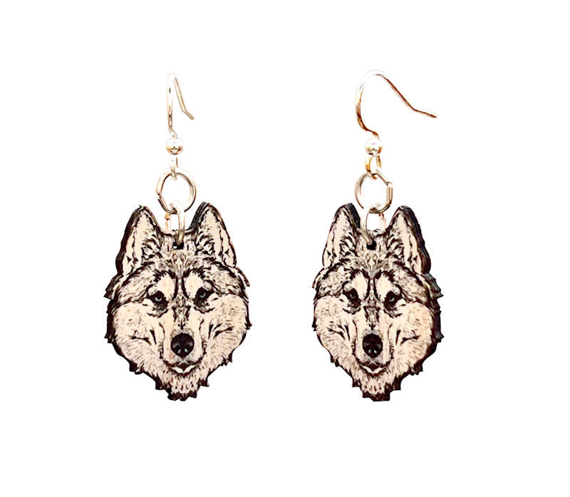 Wolf Face Earrings #1592