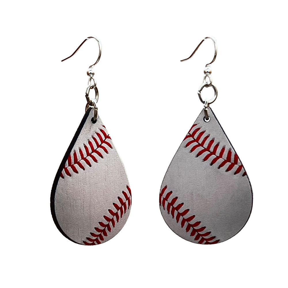 
                  
                    Load image into Gallery viewer, Baseball Tear Drops Earrings #1735
                  
                