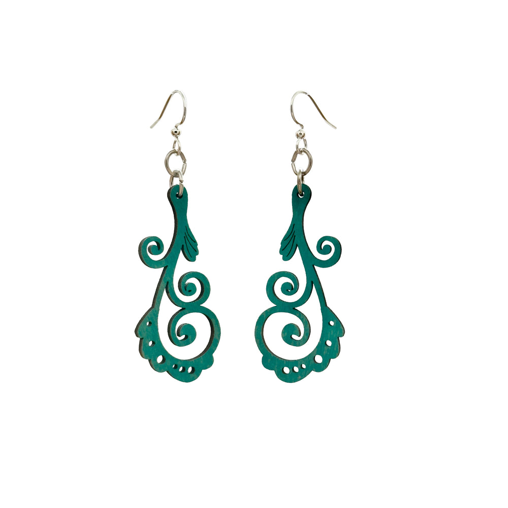 
                  
                    Load image into Gallery viewer, Finned Scroll Earrings #1750
                  
                