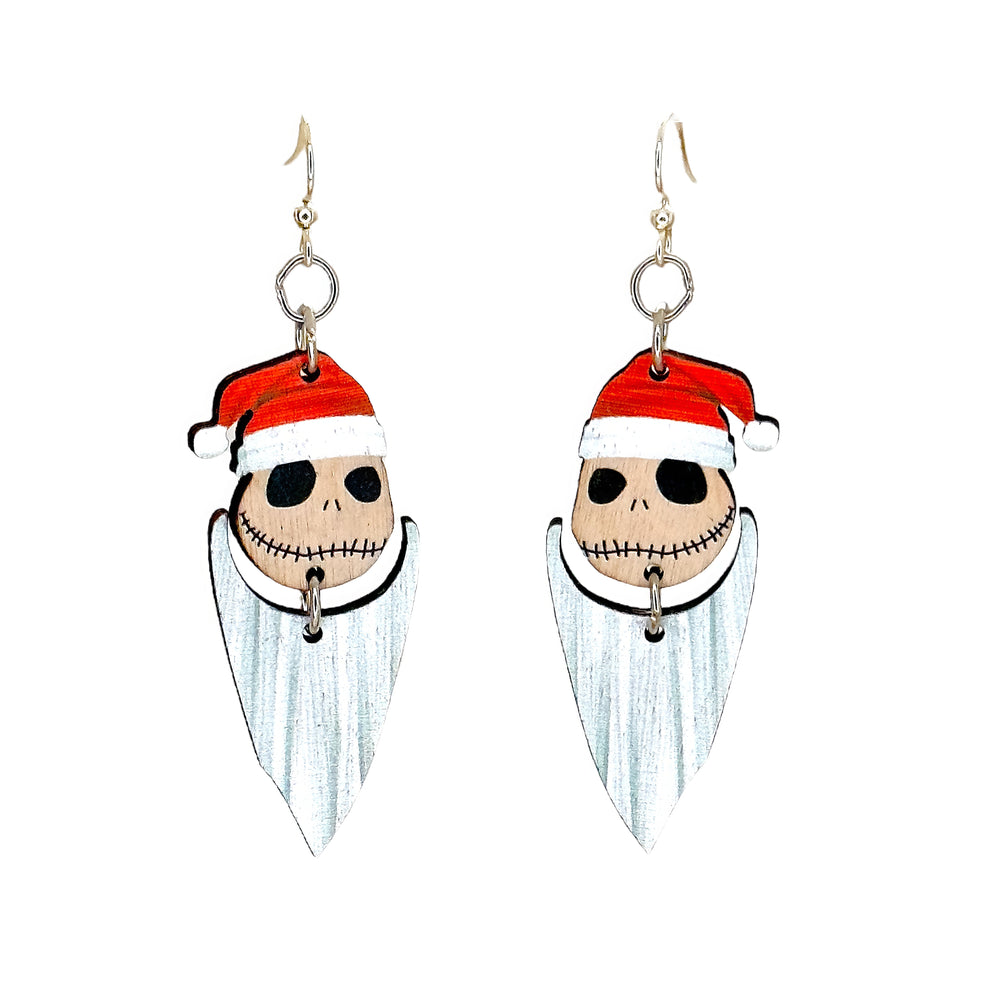 
                  
                    Load image into Gallery viewer, Christmas Skeleton Head Earrings #1758
                  
                