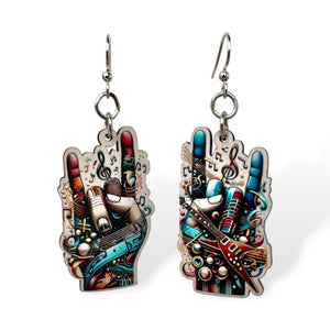 
                  
                    Load image into Gallery viewer, Rock On Hands Earrings #1790
                  
                