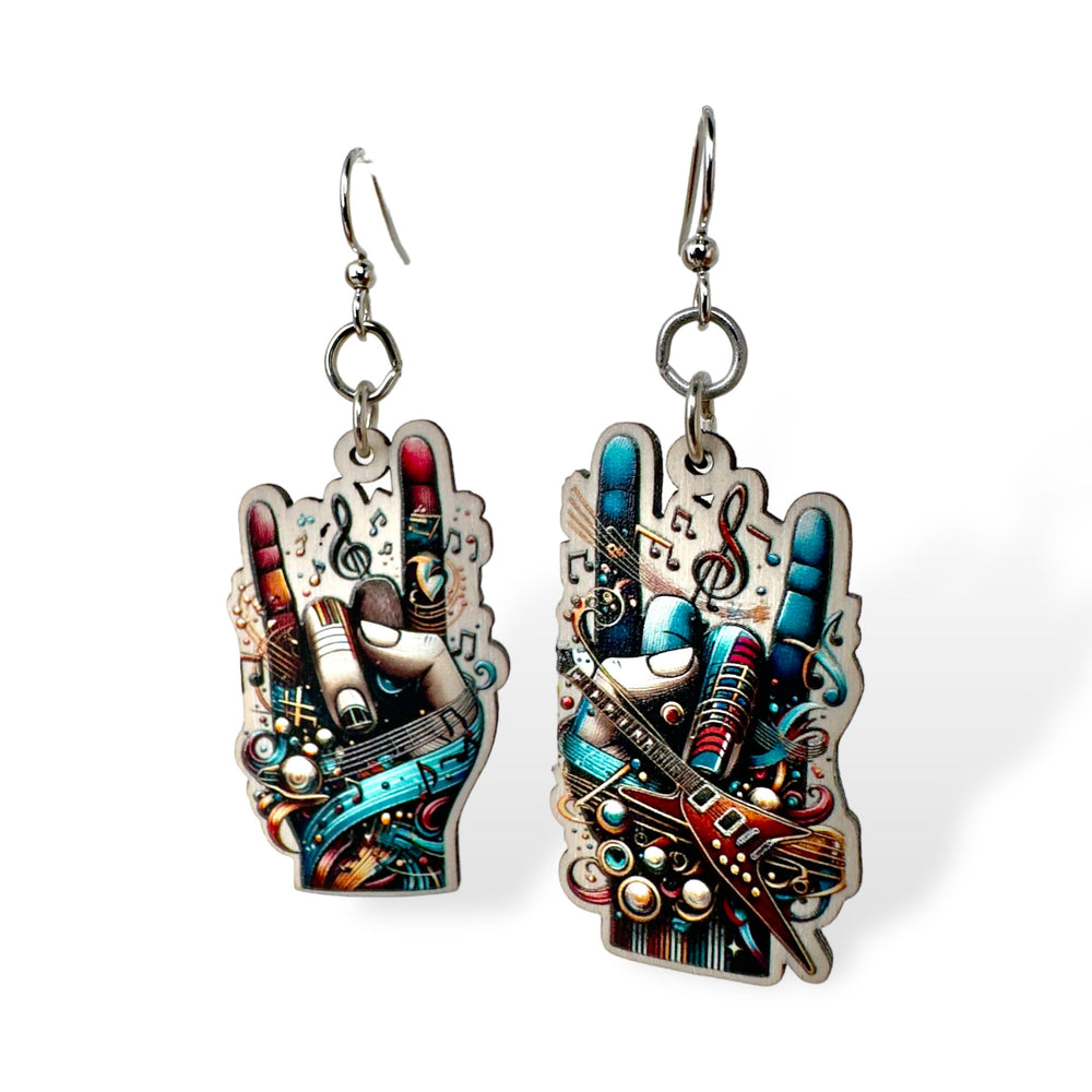 
                  
                    Load image into Gallery viewer, Rock On Hands Earrings #1790
                  
                