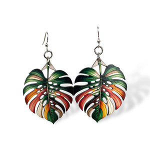 
                  
                    Load image into Gallery viewer, Monstera Leaf Earrings #1792
                  
                