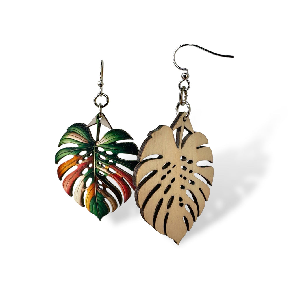 
                  
                    Load image into Gallery viewer, Monstera Leaf Earrings #1792
                  
                