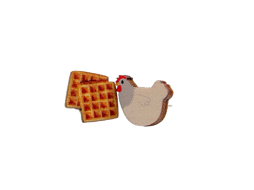 
                  
                    Load image into Gallery viewer, Chicken &amp;amp; Waffles Earrings #3106
                  
                