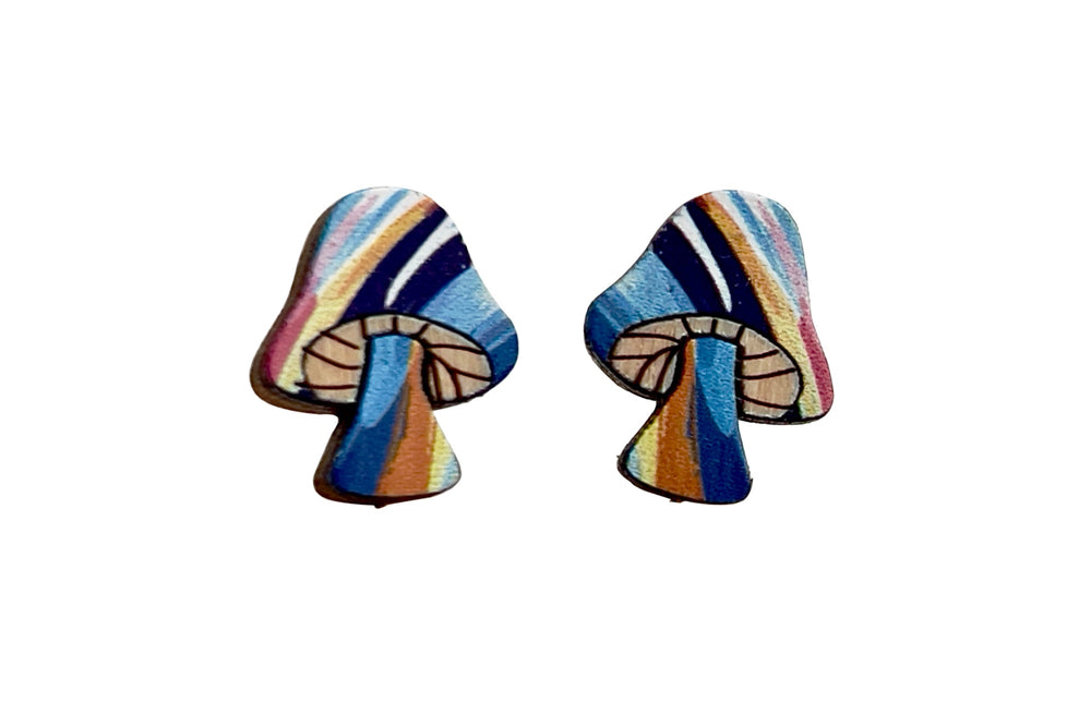 
                  
                    Load image into Gallery viewer, Psychedelic Mushroom Stud Earrings #3109
                  
                