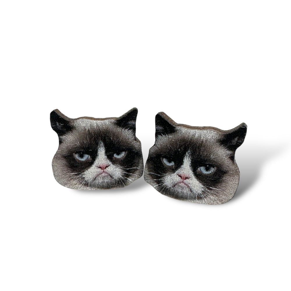 Grumpy Cat Stud Earrings #3114