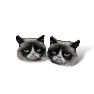 
                  
                    Load image into Gallery viewer, Grumpy Cat Stud Earrings #3114
                  
                