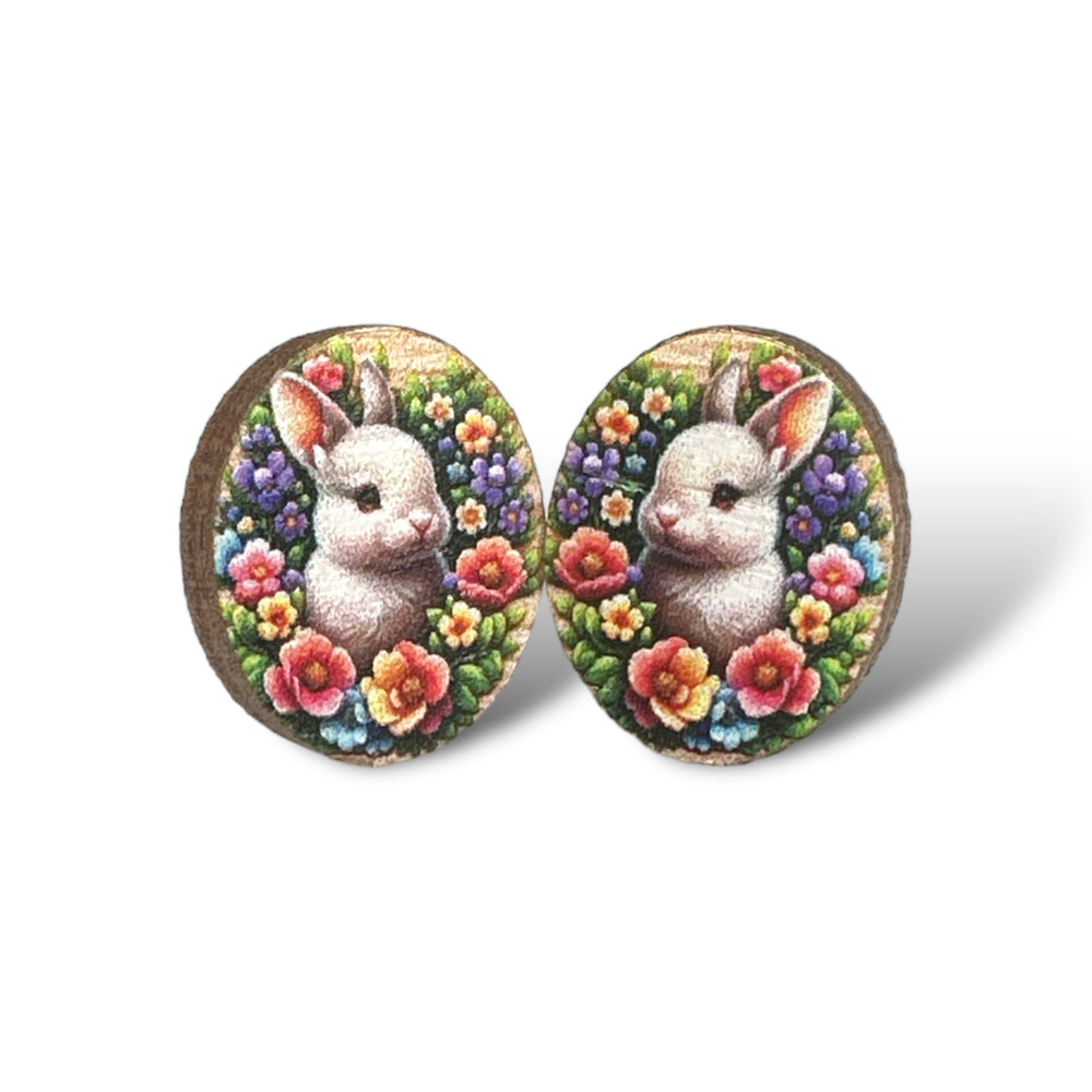 
                  
                    Load image into Gallery viewer, Easter Bunny Stud Earrings #3115
                  
                