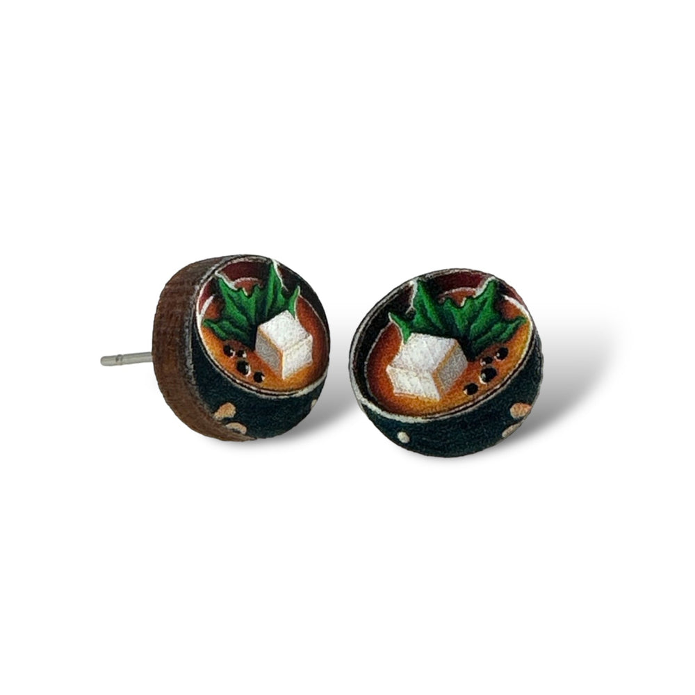 Miso Soup Stud Earrings #3117