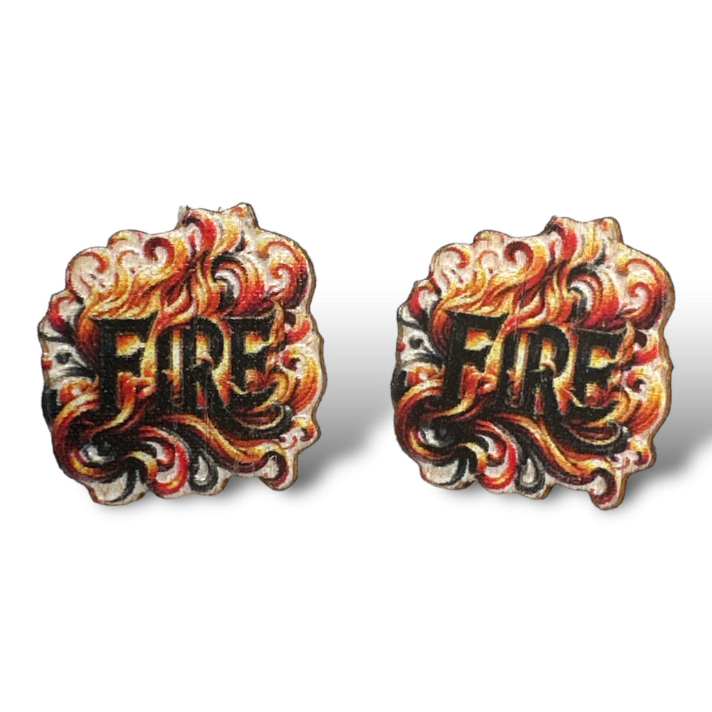 
                  
                    Load image into Gallery viewer, That&amp;#39;s Fire Stud Earrings #3119
                  
                