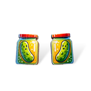 
                  
                    Load image into Gallery viewer, Pickle Jar Stud Earrings #3127
                  
                