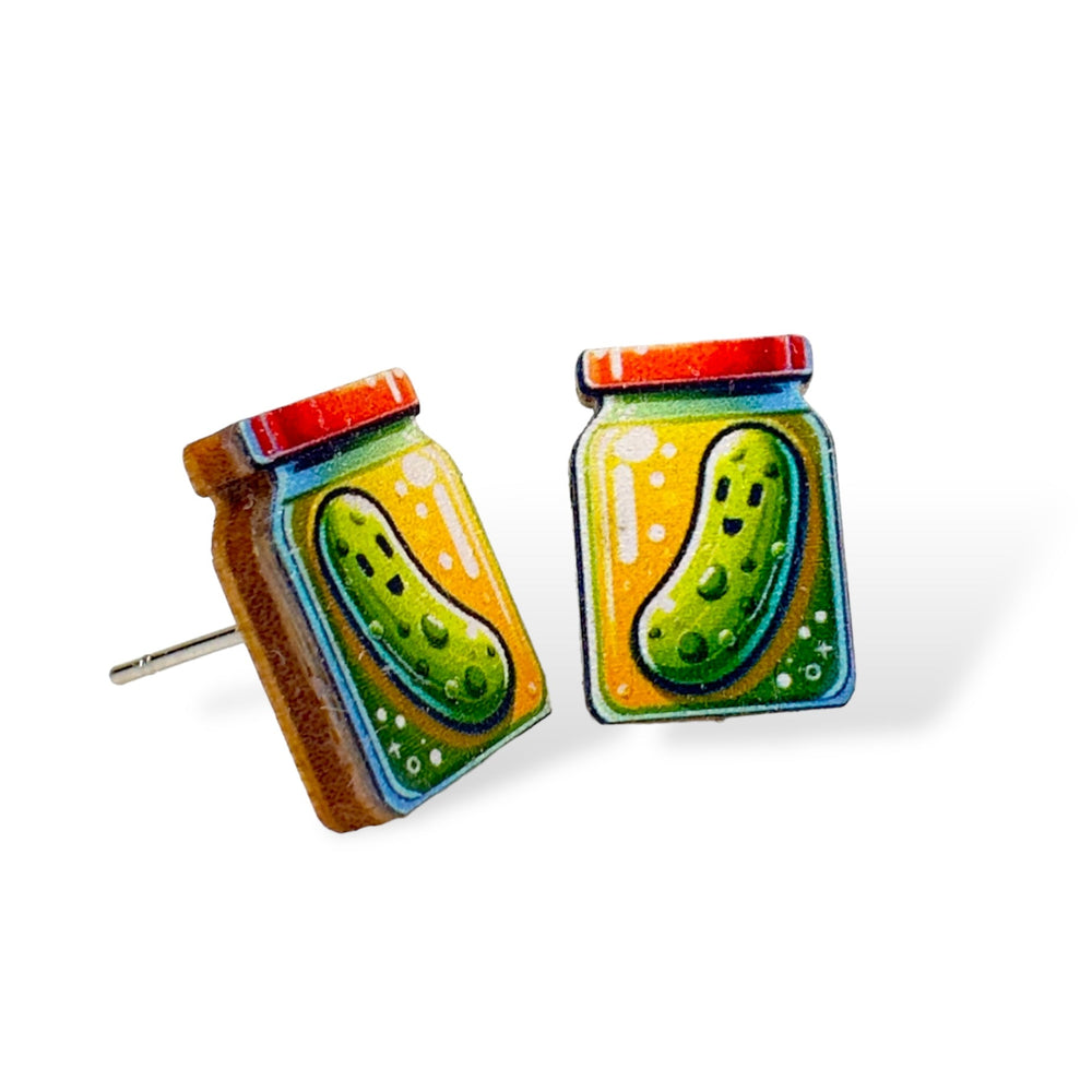 
                  
                    Load image into Gallery viewer, Pickle Jar Stud Earrings #3127
                  
                