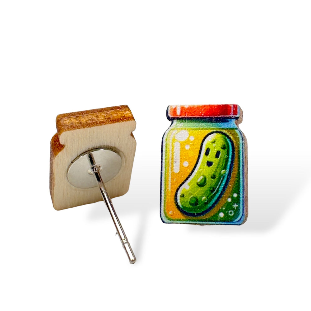 
                  
                    Load image into Gallery viewer, Pickle Jar Stud Earrings #3127
                  
                