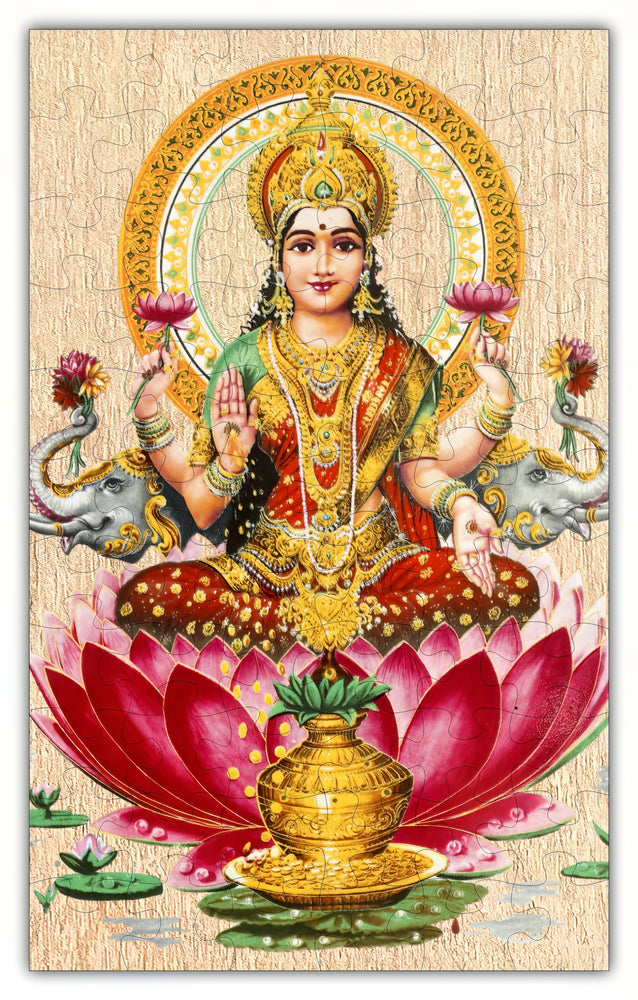 
                  
                    Load image into Gallery viewer, Goddess Lakshmi Puzzle - 66PCS - #6507
                  
                