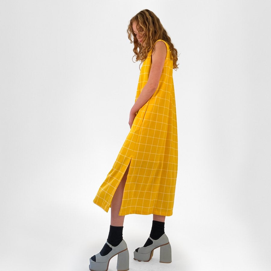 
                  
                    Load image into Gallery viewer, THIRD EYE DRESS - YELLOW PLAID
                  
                