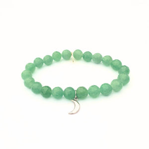 
                  
                    Load image into Gallery viewer, Jade Crystal Bracelet | Silver Crescent Moon
                  
                