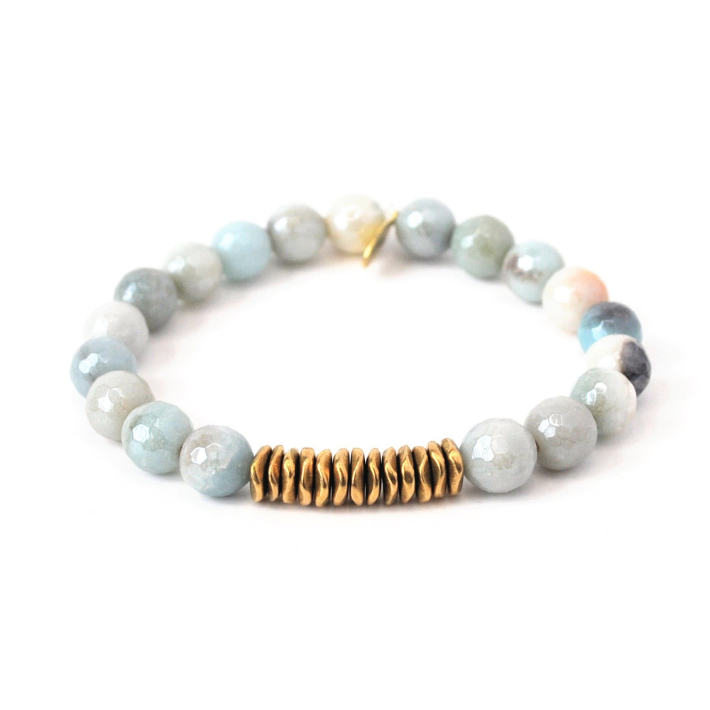 Bee Bracelet | Amazonite Crystal Bracelet + Gold Bee Charm