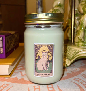 
                  
                    Load image into Gallery viewer, Dry Gin &amp;amp; Cypress Scent 12 oz Tarot Card Soy Candle
                  
                