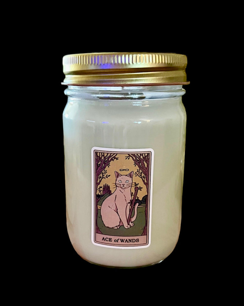 
                  
                    Load image into Gallery viewer, Dry Gin &amp;amp; Cypress Scent 12 oz Tarot Card Soy Candle
                  
                