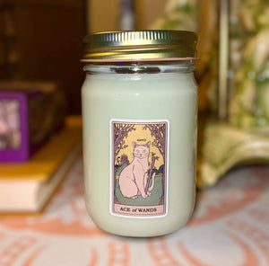 
                  
                    Load image into Gallery viewer, Dry Gin &amp;amp; Cypress Scent 12 oz Tarot Card Soy Candle
                  
                