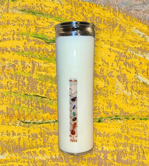 
                  
                    Load image into Gallery viewer, Sea Salt &amp;amp; Cocoa Bean 7 Day Chakra Prayer Candle
                  
                