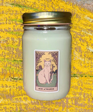 
                  
                    Load image into Gallery viewer, Dry Gin &amp;amp; Cypress Scent 12 oz Tarot Card Soy Candle
                  
                