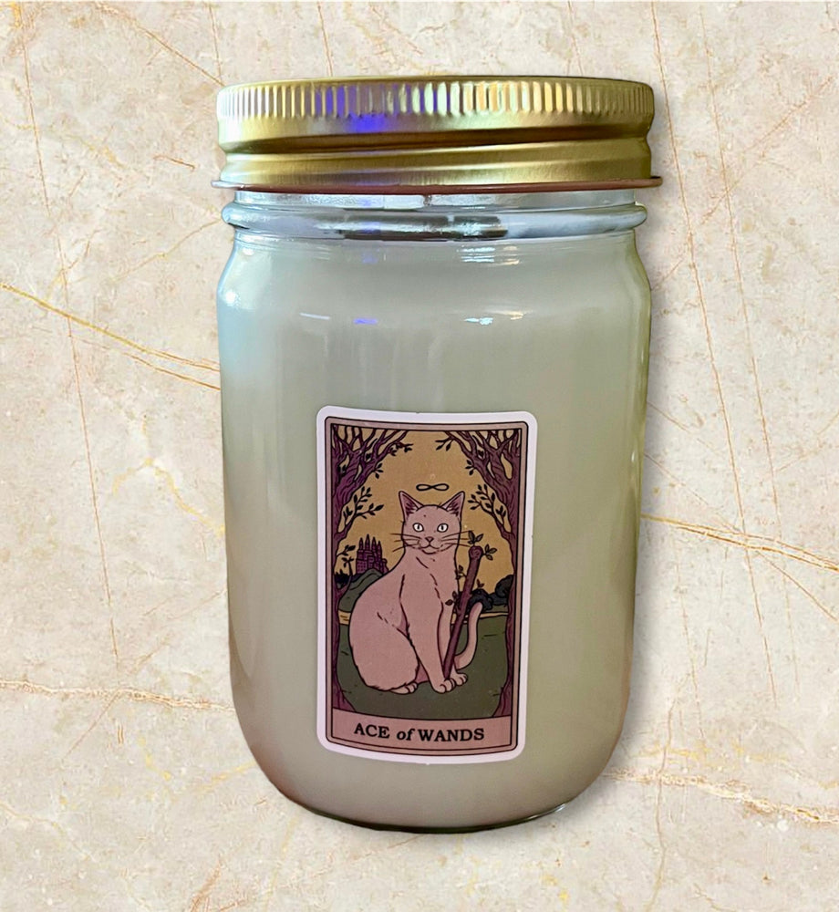 
                  
                    Load image into Gallery viewer, Dry Gin &amp;amp; Cypress Scent 12 oz Tarot Card Soy Candle
                  
                