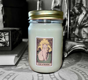 
                  
                    Load image into Gallery viewer, Dry Gin &amp;amp; Cypress Scent 12 oz Tarot Card Soy Candle
                  
                