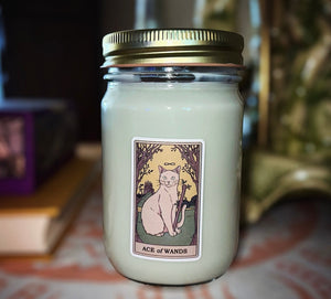 
                  
                    Load image into Gallery viewer, Dry Gin &amp;amp; Cypress Scent 12 oz Tarot Card Soy Candle
                  
                