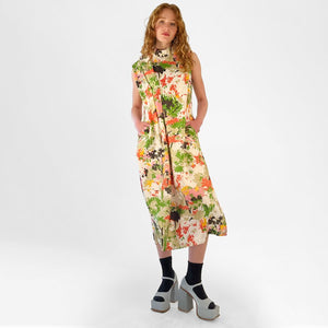 
                  
                    Load image into Gallery viewer, 3RD EYE DRESS - LARGE SCALE FLORAL SILK PRINT
                  
                