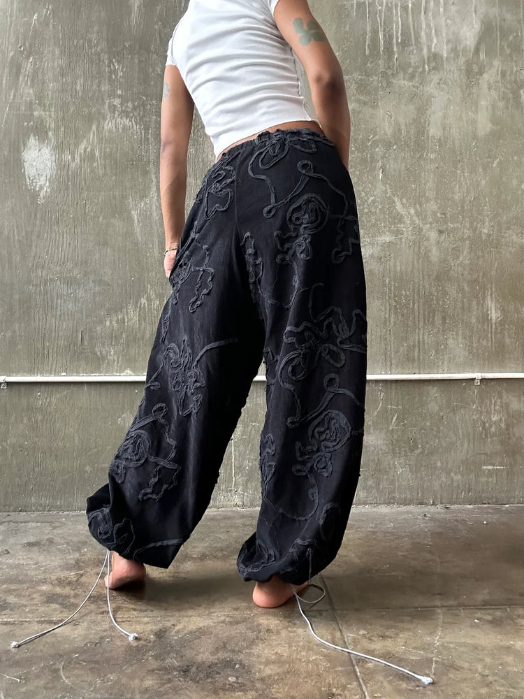 
                  
                    Load image into Gallery viewer, BLACK FLORDUROY PANTS by BusyBdy
                  
                