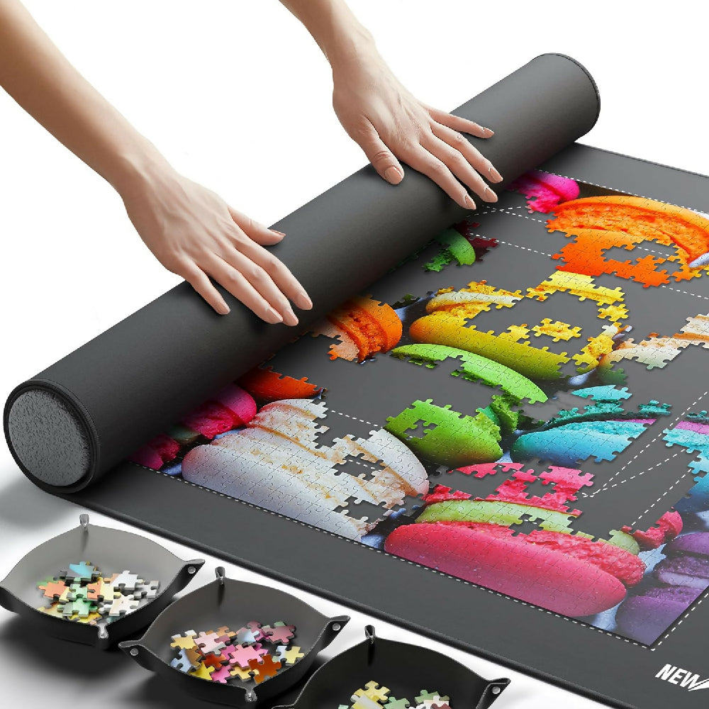 Newverest Roll-Up Puzzle Pad, Saver Pad 46” x 26” Portable Up to 1000 pieces