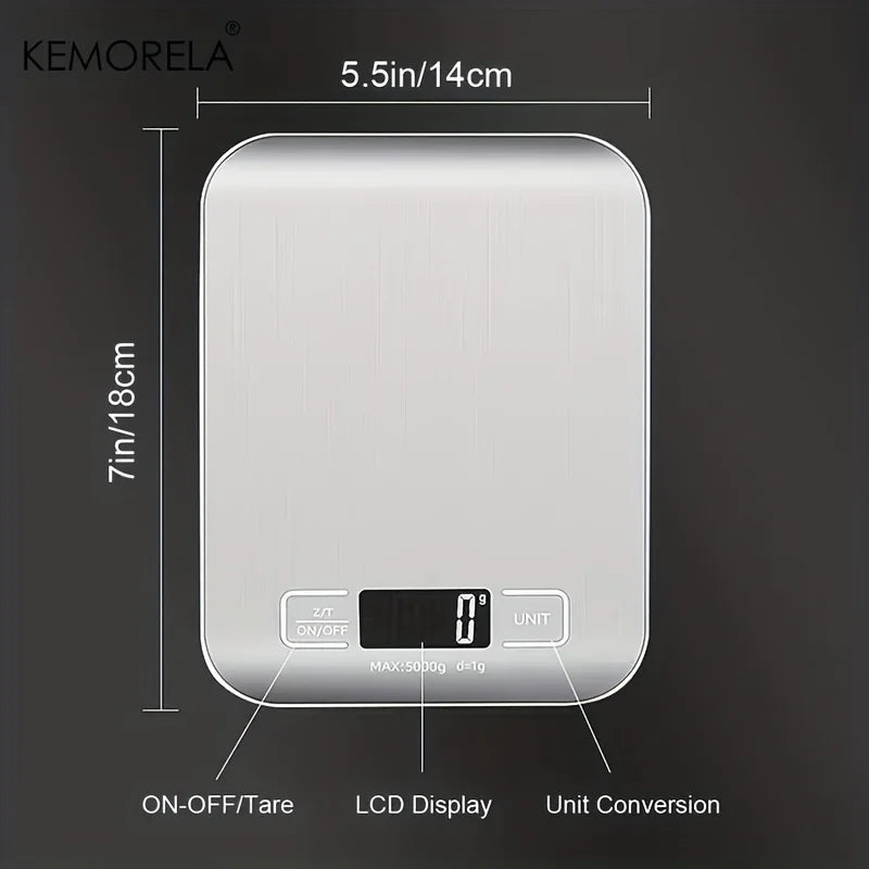 
                  
                    Load image into Gallery viewer, Stainless Steel Electric Kitchen Scale
                  
                