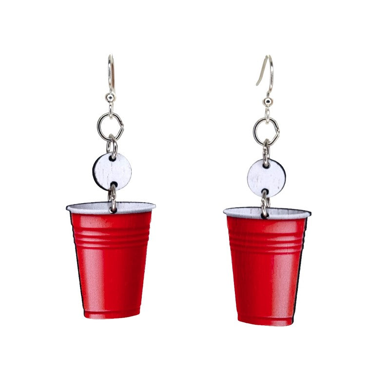 Beer Pong Red Cup Earrings #1759