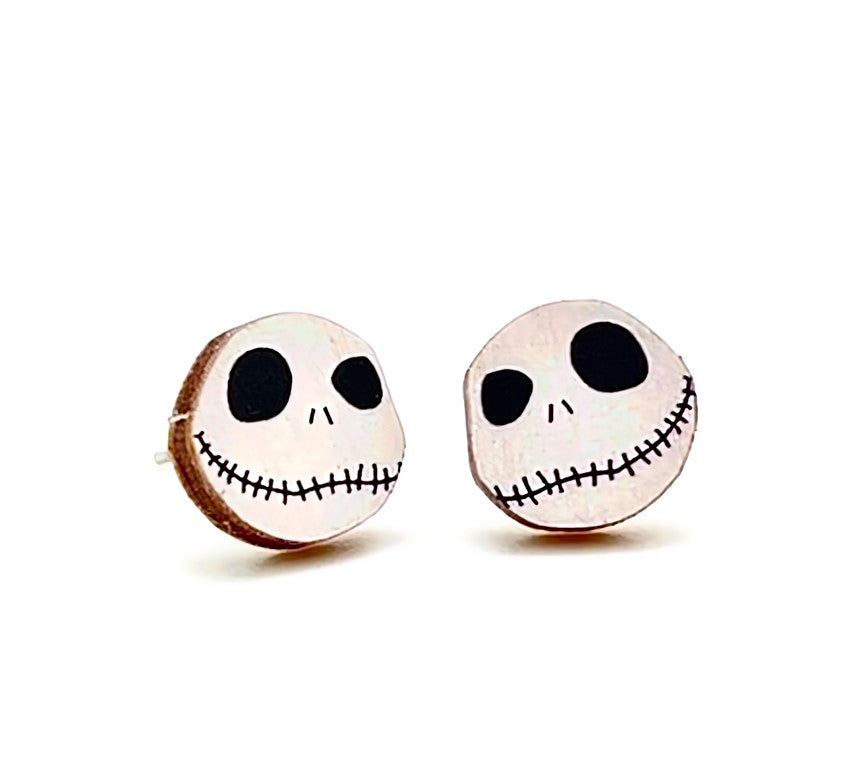 Skeleton Head Halloween Stud Earrings #3059