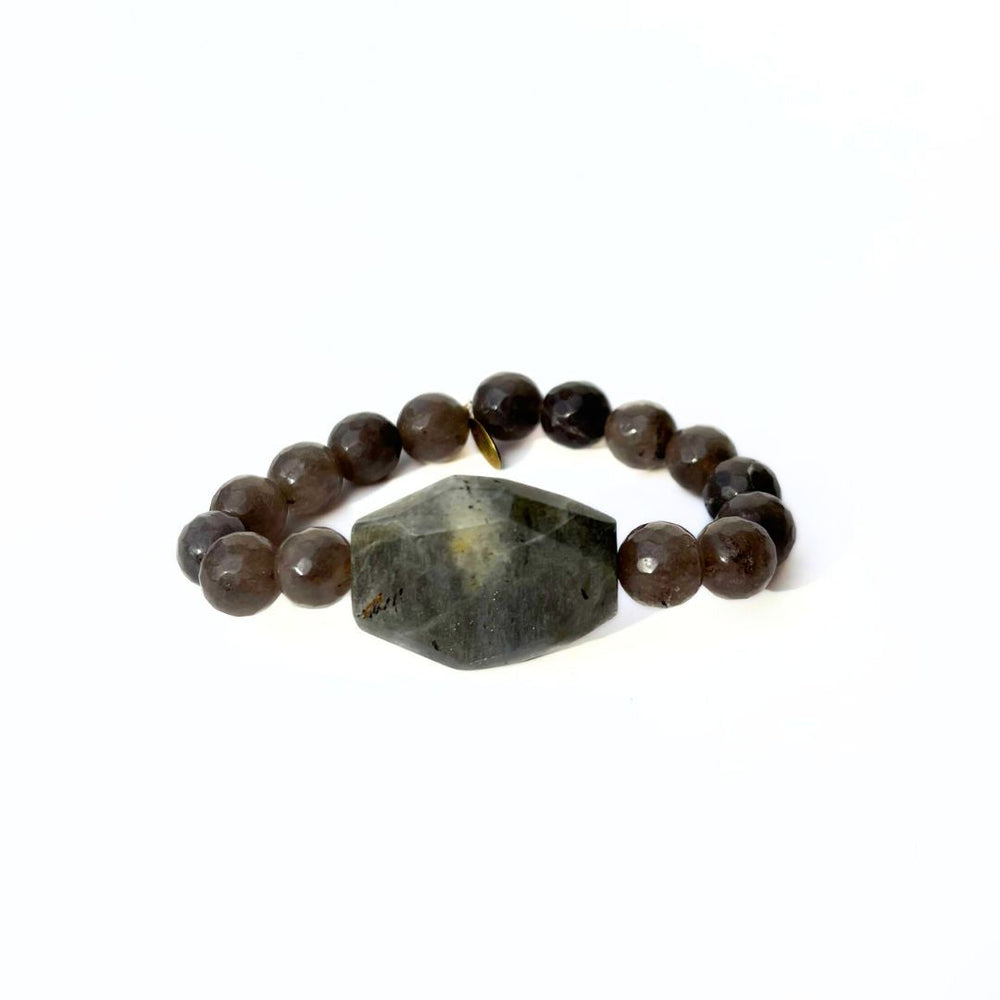 Labradorite Center + Gray Agate | Awakens Mental Magic + Great Sleep