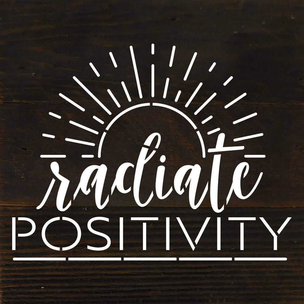 
                  
                    Load image into Gallery viewer, Radiate Positivity / 6&amp;quot;X6&amp;quot; Reclaimed Wood Wall Sign
                  
                