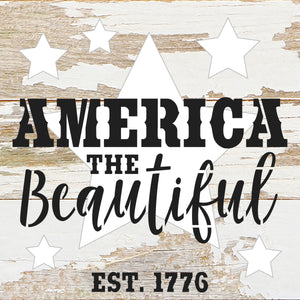 
                  
                    Load image into Gallery viewer, America the Beautiful / 6&amp;quot;X6&amp;quot; Reclaimed Wood Wall Sign
                  
                