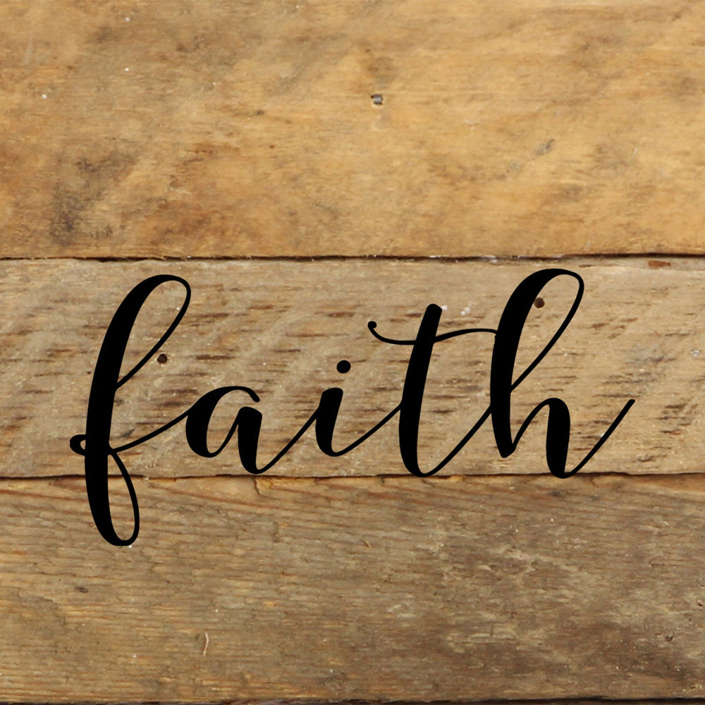 
                  
                    Load image into Gallery viewer, Faith (script) / 6&amp;quot;x6&amp;quot; Reclaimed Wood Sign
                  
                