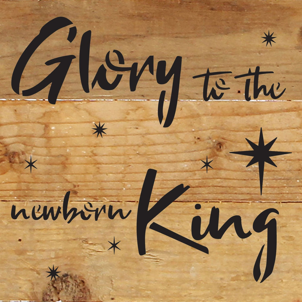 
                  
                    Load image into Gallery viewer, Glory to the newborn King / 6x6 Reclaimed Wood Wall Decor Sign
                  
                