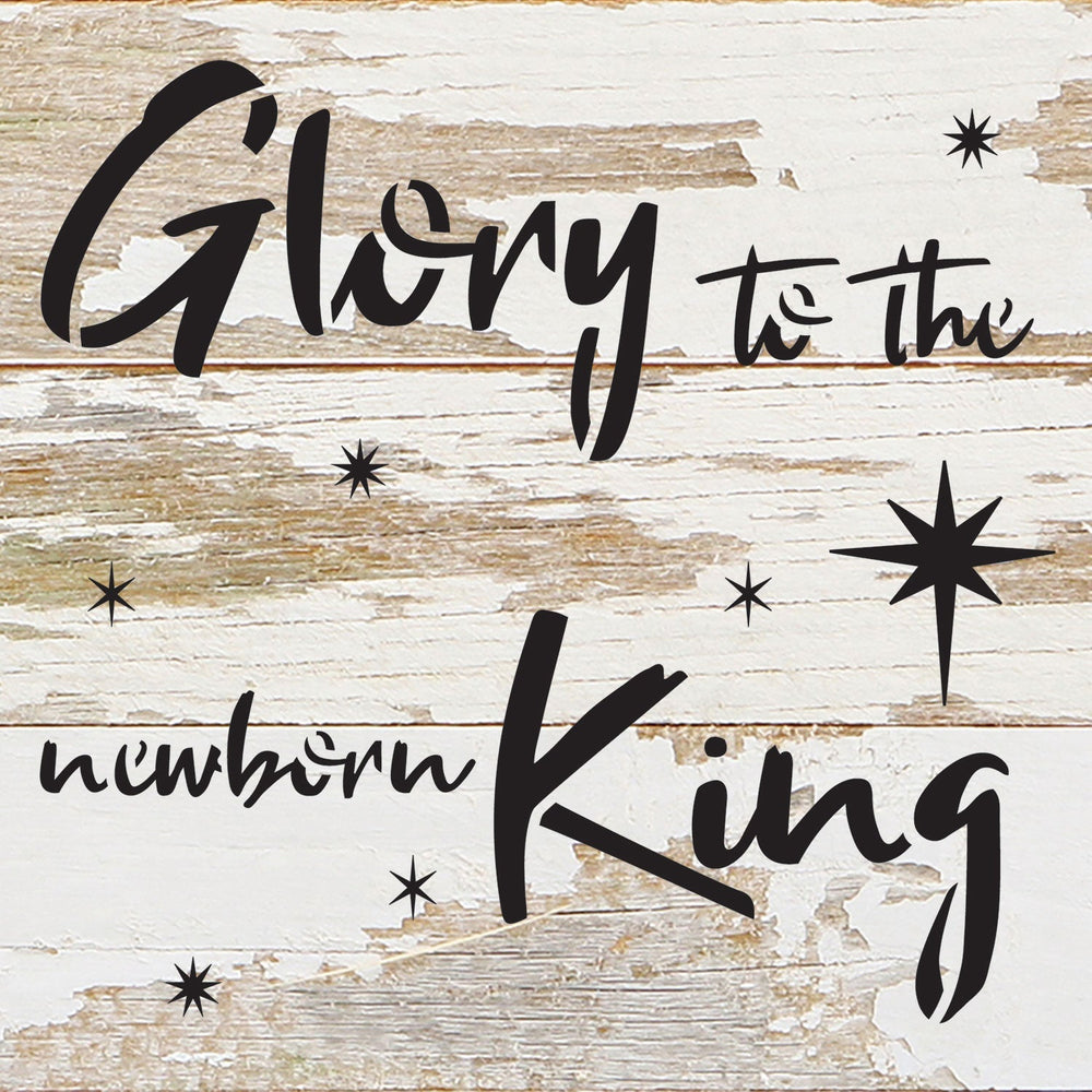 
                  
                    Load image into Gallery viewer, Glory to the newborn King / 6x6 Reclaimed Wood Wall Decor Sign
                  
                