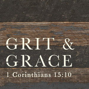 
                  
                    Load image into Gallery viewer, Grit and Grace 1 Corinthains 15: 10 / 6x6 Reclaimed Wood Wall Decor Sign
                  
                