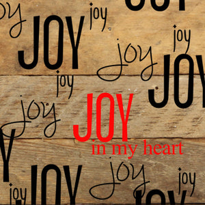 
                  
                    Load image into Gallery viewer, Joy, joy, joy, joy, joy in my heart (TWO COLOR - RED AND BLACK) / 6&amp;quot;x6&amp;quot; Reclaimed Wood Sign
                  
                