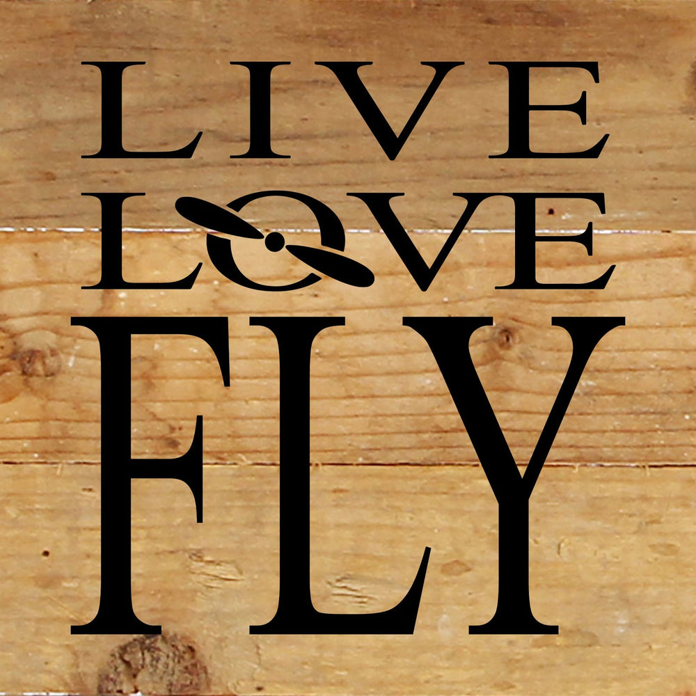 
                  
                    Load image into Gallery viewer, Live love fly / 6&amp;quot;x6&amp;quot; Reclaimed Wood Sign
                  
                